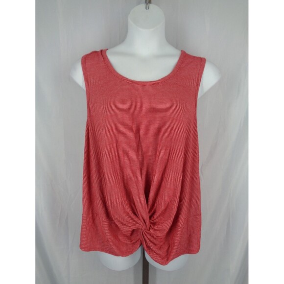 ModCloth Red Stripe Twist Front Sleeveless Tank Top Plus Size 2X - Picture 1 of 7